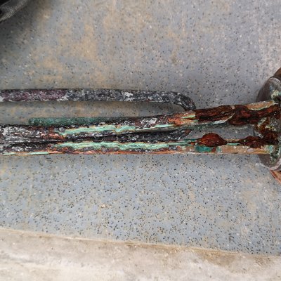 Scaled and leaking immersion heater