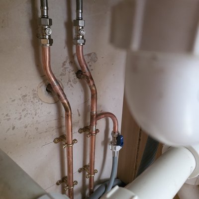 Tidy copper pipework under sink